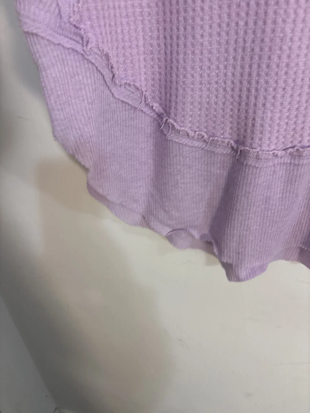 We The Free Free People Catalina Thermal Top Mauve Pink Waffle Knit S NWOT